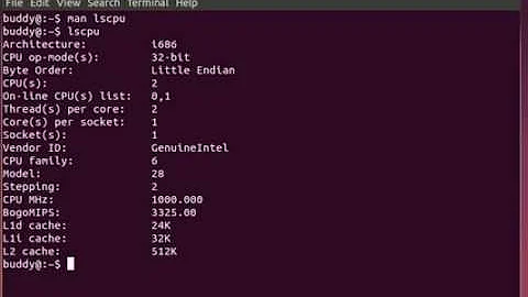 Linux command, lscpu