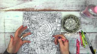 coloring with crayons and baby oil