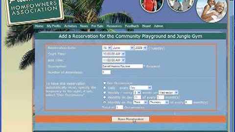 HOA Website Reservations by AtHomeNet