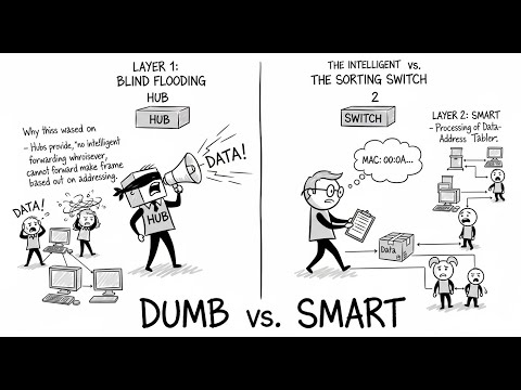 Why Hubs Are "Dumb" & Switches Are Intelligent: Layer 1 vs. Layer 2