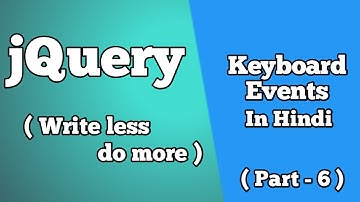 jQuery Keyboard Events Tutorial in Hindi