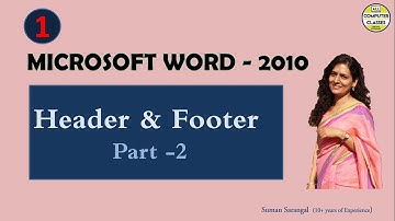 KV CLASS - 6 | HEADER & FOOTER | PART- 2 | MS-WORD 2010