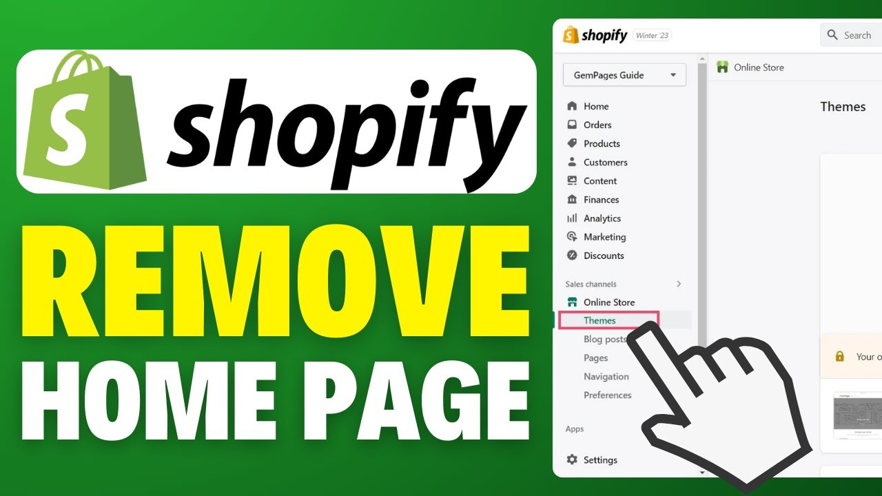 How To Remove Home Page Shopify 2025 YouTube