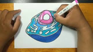 How to drawing ANIMAL CELL and colouring