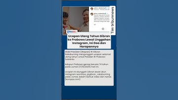 Ucapan ulang tahun Gibran ke prabowo lewat Unggahan Instragram, Ini doa dan Harapannya