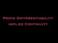 Differentiability Implies Continuity