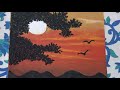 Paint this gorgeous sunset scenery using oil pastels today