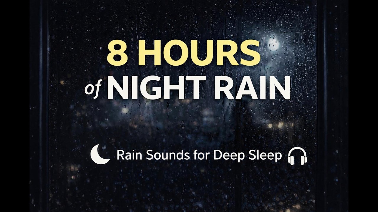 8 Hours of Deep Rain at the Window 🌙 Sleep Instantly & Relax