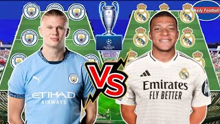 Real Madrid Vs Man City Lineup's 😱 Champions League Playoffs 🏆 Madrid Vs City Champions League 🔥