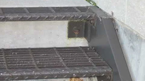 Steel Stairway Fastened to Concrete Using Wedge Anchors