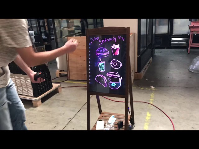 Woodsam LED Message Writing Board - Flashing Illuminated Neon Sign