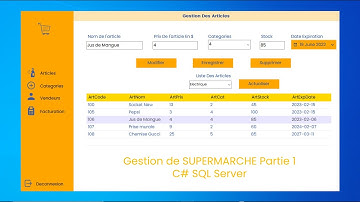 Application de gestion de Supermarché avec C#.Net et SQL Server