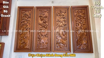 Báo Giá Bộ Tranh Tứ Quý Bốn Mùa Gỗ Gụ
