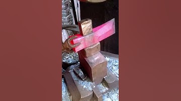 The forging of holes in the handle of wood axes- Good tools and machinery make work easy