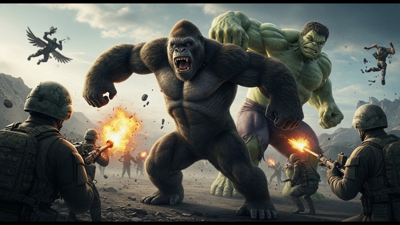 **King Kong & Hulk vs Military Forces | Epic Battle on Skull Island**