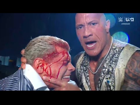 The Rock Vs Cody Rhodes Full Backstage Fight | The Rock Beating Cody Rhodes Backstage Raw Full Video