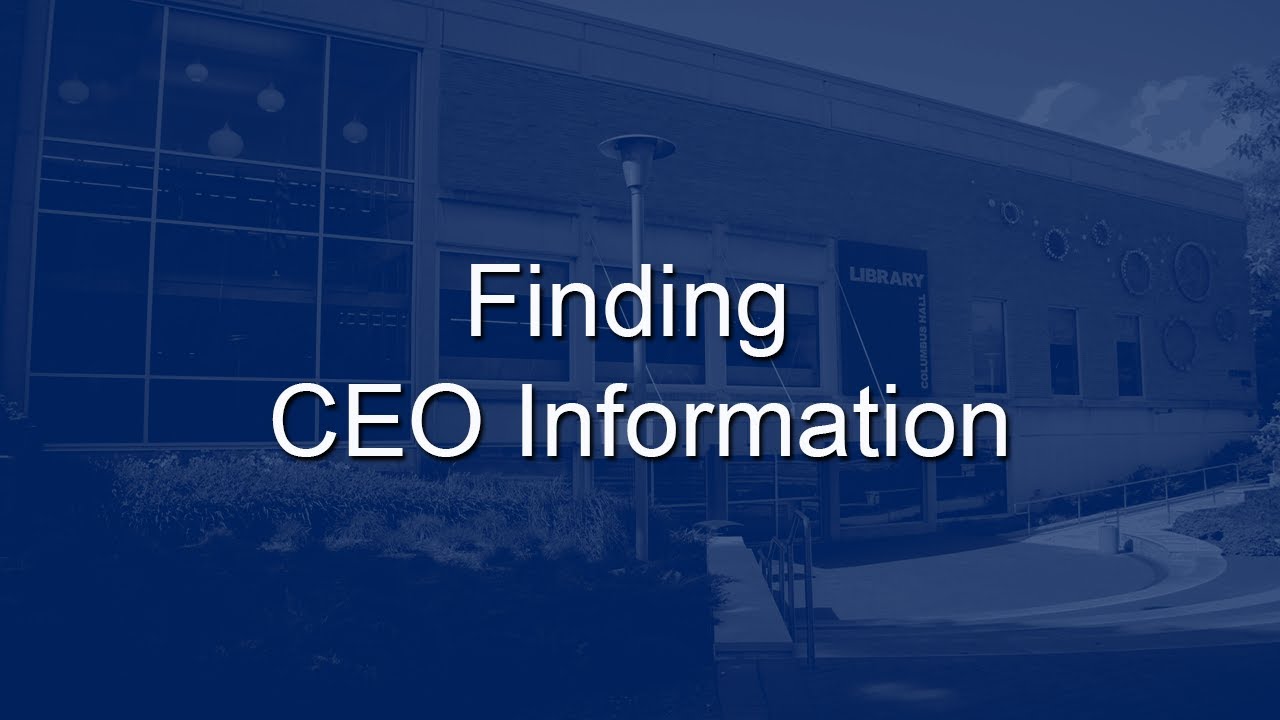 Finding CEO Information - YouTube