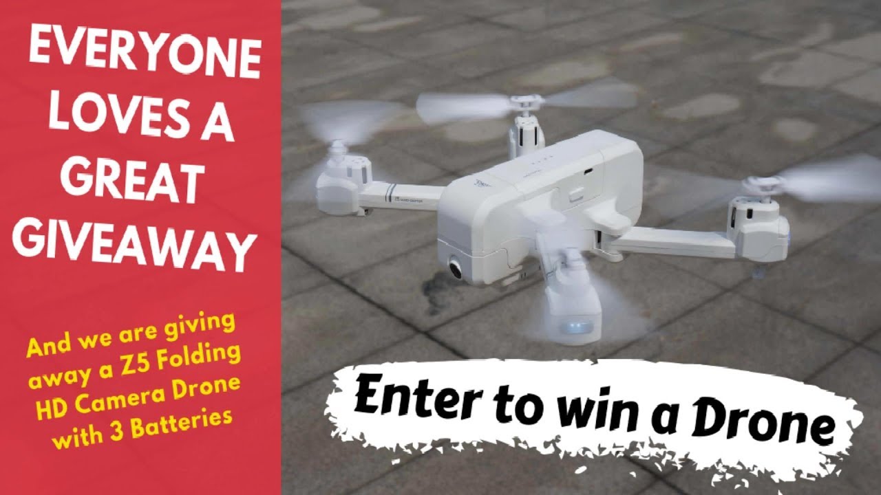 Drone Raffle SJRC Z5 GPS Drone Giveaway Drone Lottery Contest Enter to win a Drone ...