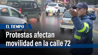 Manifestaciones en la Pedagógica bloquean calle 72 y retrasan buses de TransMilenio por horas