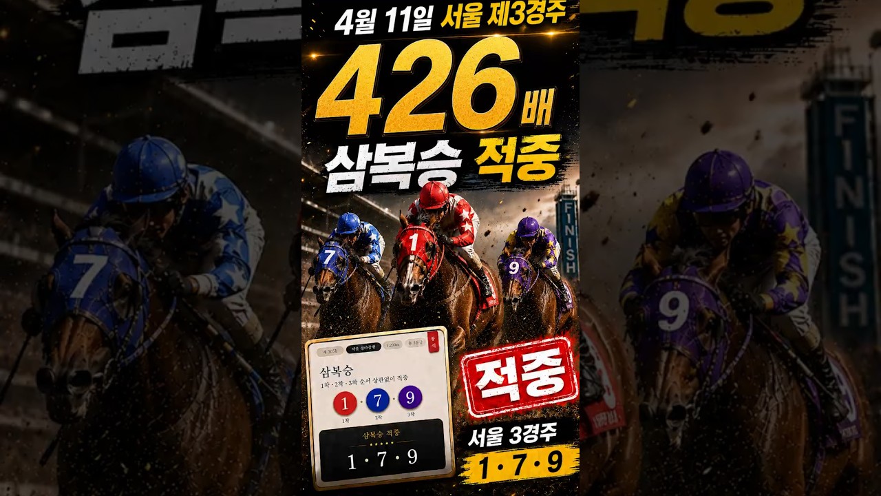 단승 114배짜리가 2착? 삼복승 426배 적중!