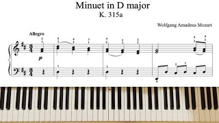 Minuet in D Major k.315a - Mozart - Piano Tutorial -Yamaha DGX-670