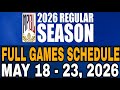 MPBL SEASON 8 SCHEDULE | MAY 18 - 23, 2026 | MPBL REGULAR SEASON 2026