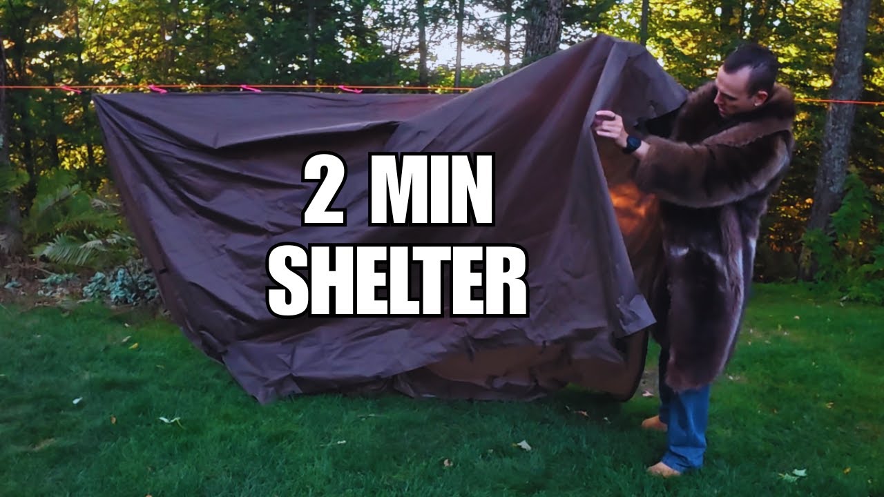 Storm-Proof Shelter in 2 Minutes (Paracord Ridgeline & Knots)
