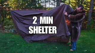 Storm-Proof Shelter in 2 Minutes (Paracord Ridgeline & Knots)