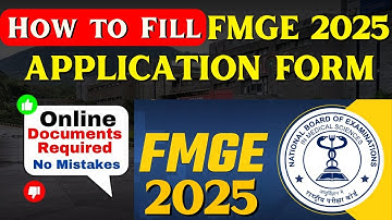 FMGE 2025 Application Form (Released) - FMGE  Form Fill up 2025 |How To Fill FMGE Application Online