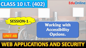 Working with accessibility options class 10 I.T. Term-2 | Unit 4B Web Applications and Security
