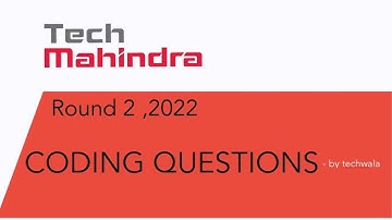 Tech Mahindra 2023 Round 2 | Coding Question | Tech Mahindra Round 2 | Tech Mahindra coding Round