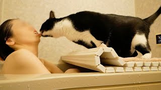 流血事故！！いつものように猫とお風呂に入っていただけなのに...