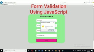 Form Validation Using JavaScript || Cliend Side Validation Using JavaScript