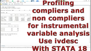Profiling compliers and non-compliers for instrumental variable analysis Use ivdesc With STATA 18
