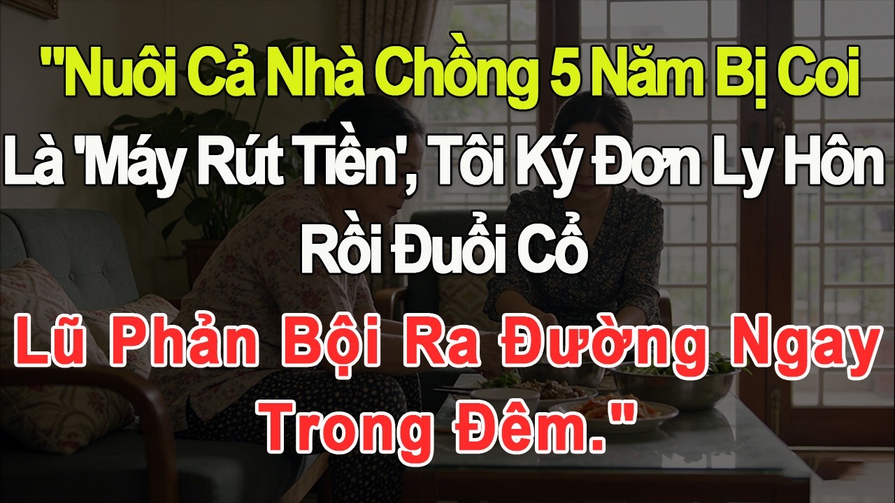 Nuôi cả nhà chồng 5 năm bị coi là 'máy rút tiền', tôi ký đơn ly hôn và đuổi ra đường.