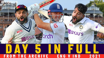 Best Day 5 Finish Ever? 🍿 Full Final Day 📺 England v India 2021 Test | Lord