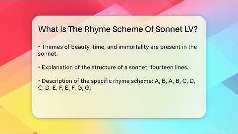 What Is The Rhyme Scheme Of Sonnet LV? - Tales And Texts