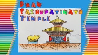 Draw Pasupatinath Temple Easily. How to draw step by step Nepalese temple