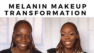 MAKEUP TUTORIAL FOR MELANIN SKIN | DARK SKIN | BLACK WOMEN | MAKEUP TRANSFORMATION