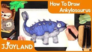 Drawing and Coloring Dinosaur | How to Draw Ankylosaurus | JJOYLAND - Play&Learn