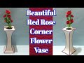 How to make a card board flower vase at home in easy method // DIY flower vase craft ideas