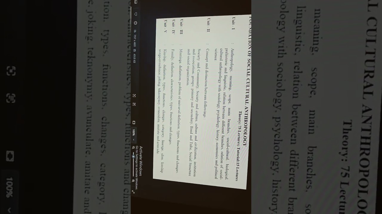 Anthropology #7 - Foundation of Social cultural anthropology syllabus