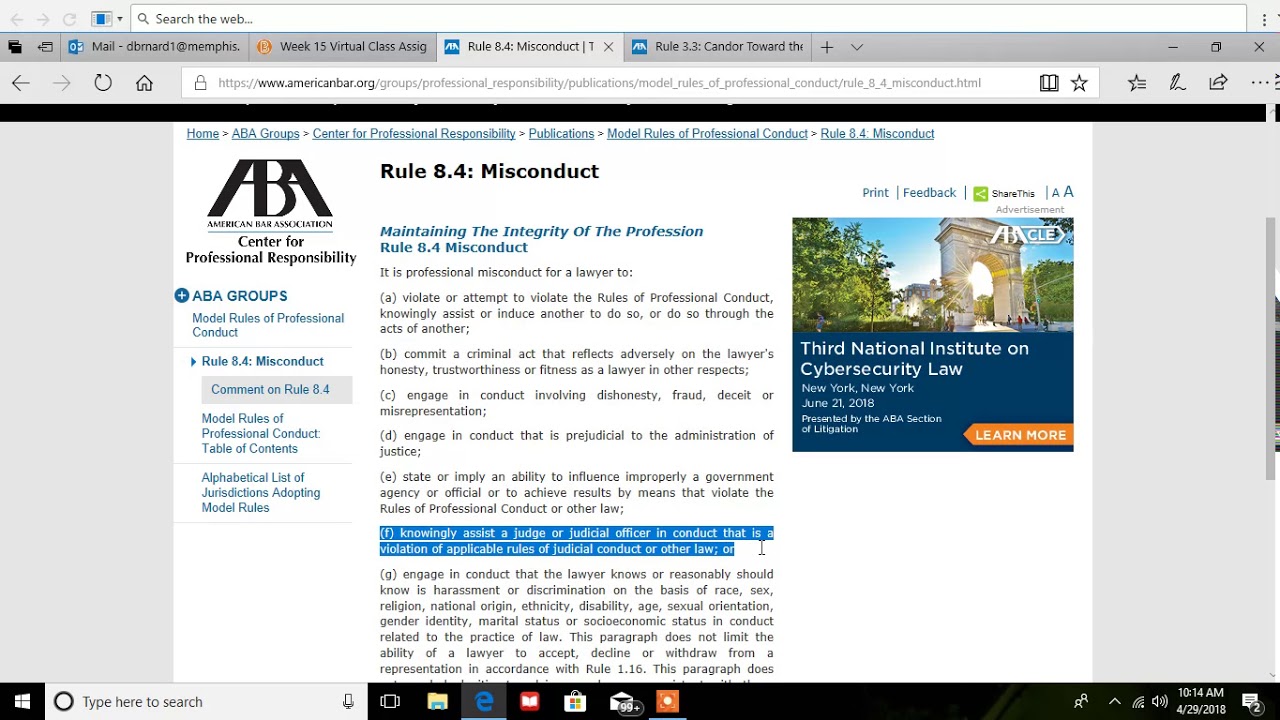 Rule 8.4 Misconduct a-g examples.webm