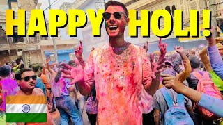 Playing HOLI in Mathura with locals (HOLI FESTIVAL in INDIA 2023)🇮🇳