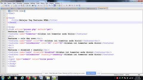 Tutorial Form HTML Part 11 Fungsi dan Cara Penggunaan Tag Textarea Form HTML