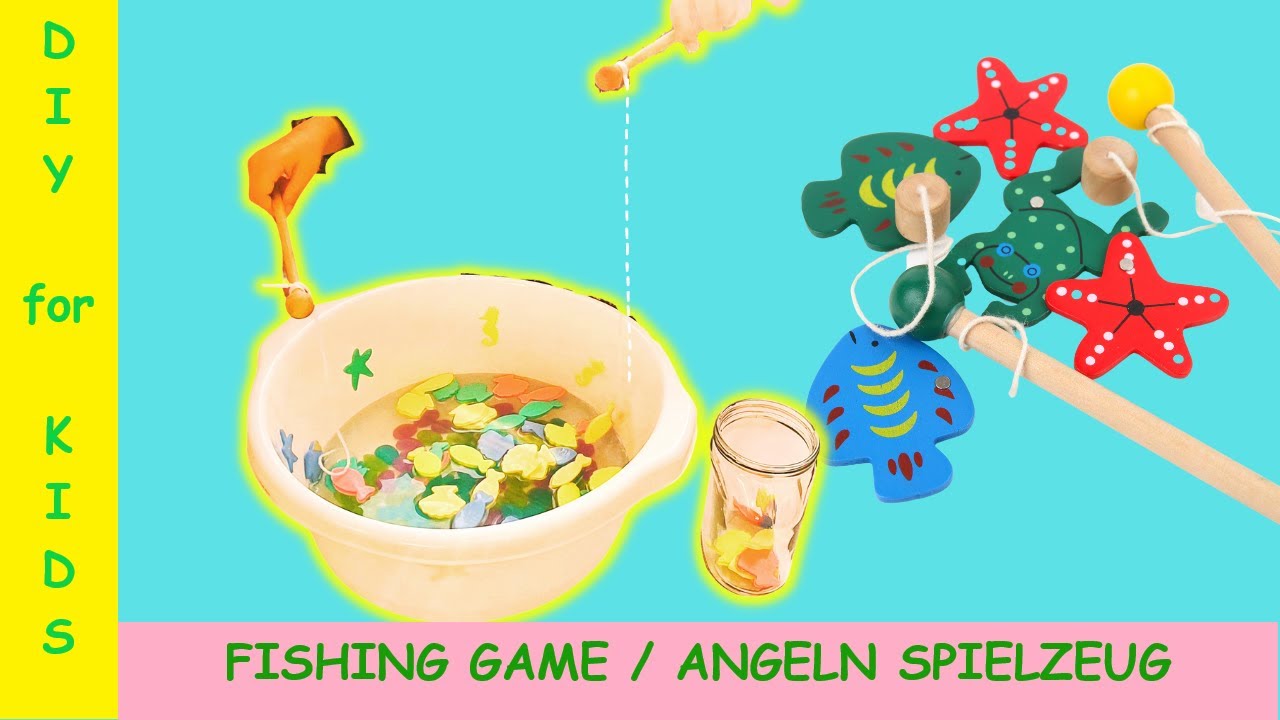 How to make DIY Magnetic Fishing Game for Kids using Paper Clips and ...