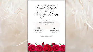Dark Red floral Wedding Invitation set