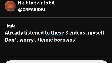 Already listened to these 3 videos, myself . Don