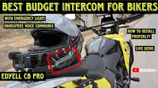 Best Budget Helmet Bluetooth Intercom for Riders | How to Install and Live Demo | EDYELL C8 Pro