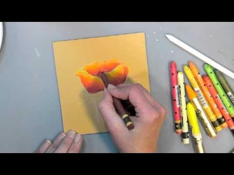 watercolor painting crayons  Watercolor video, Watercolor